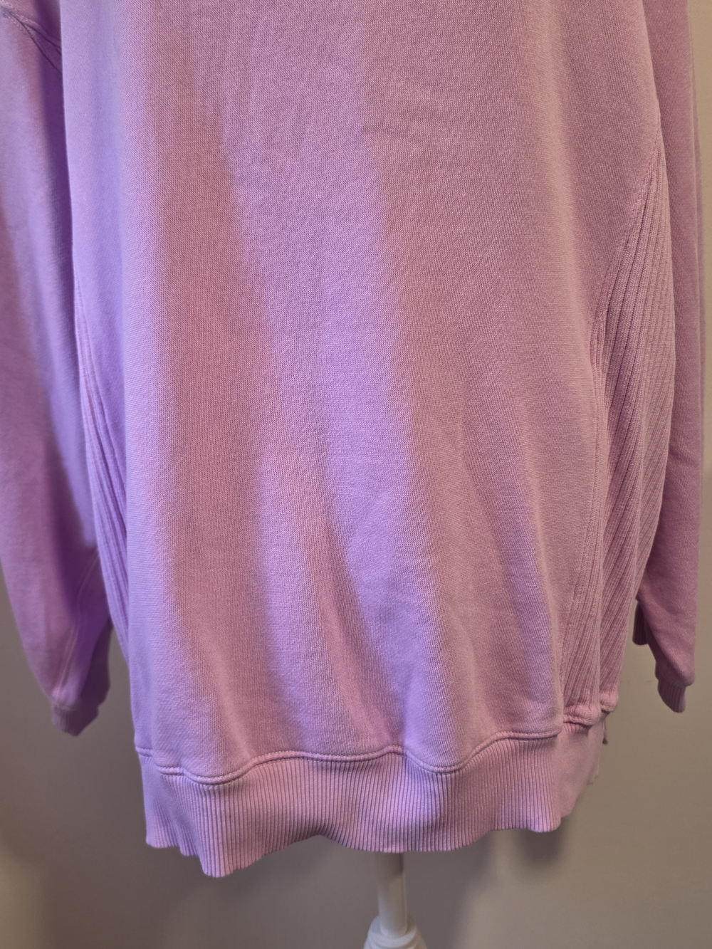 aerie Oversized Ribbed Arm Slits Lilac Crewneck Sweatshirt Women's Size Large - Picture 3 of 13